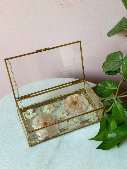 Pressed Botanical Display Box — Blush Garden