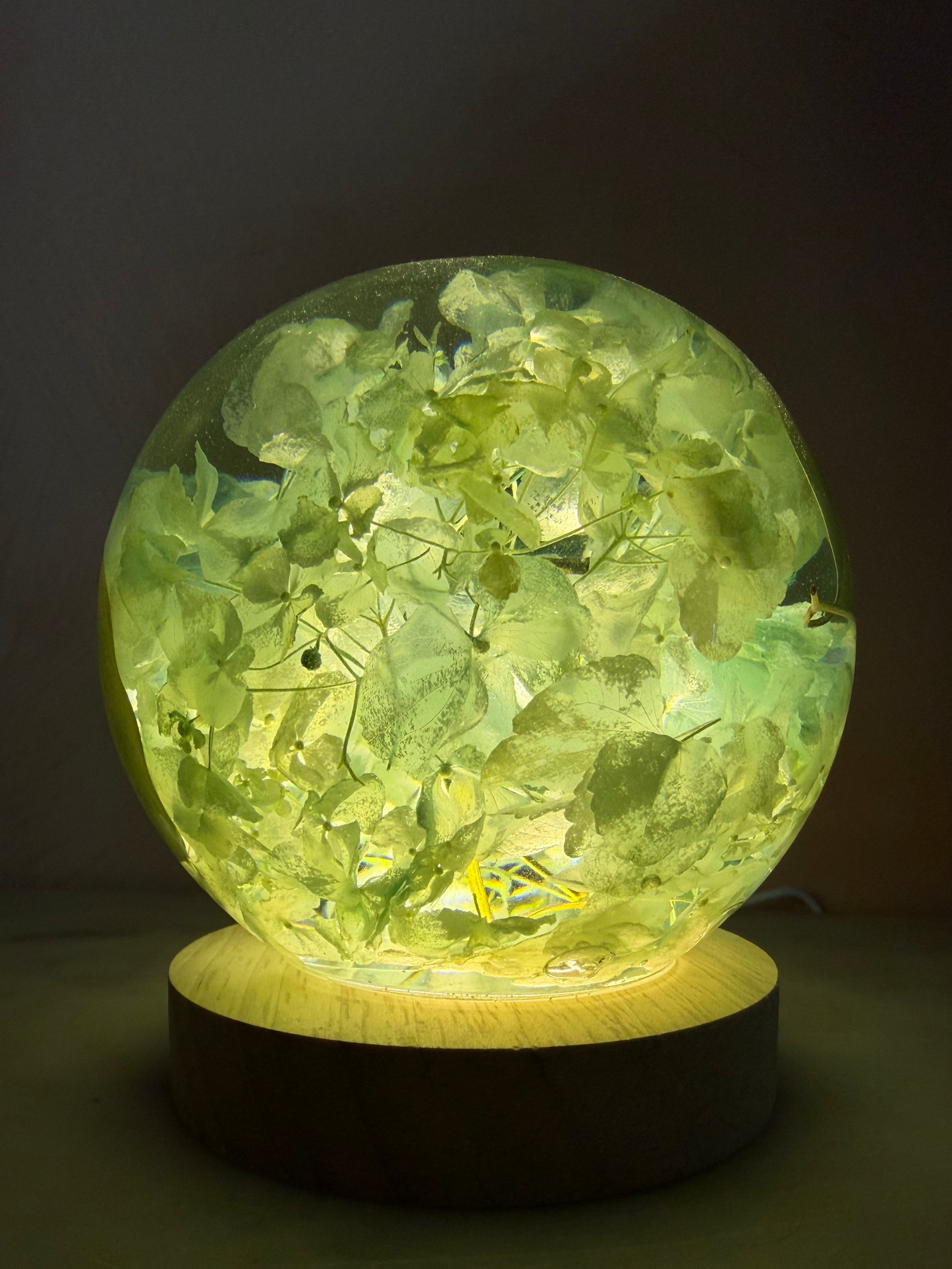 Botanical Globe Lamp - Sea Glass